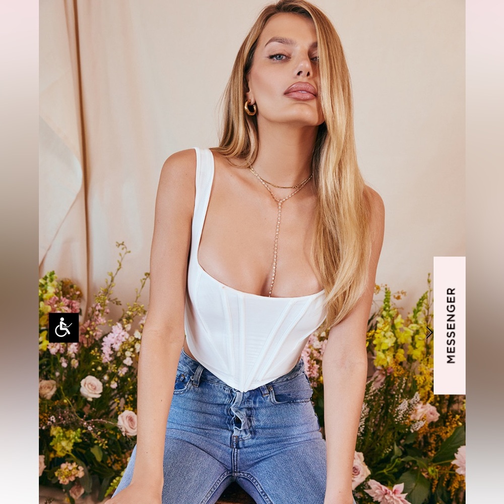 House of CB White Ninetta Corset Top Small